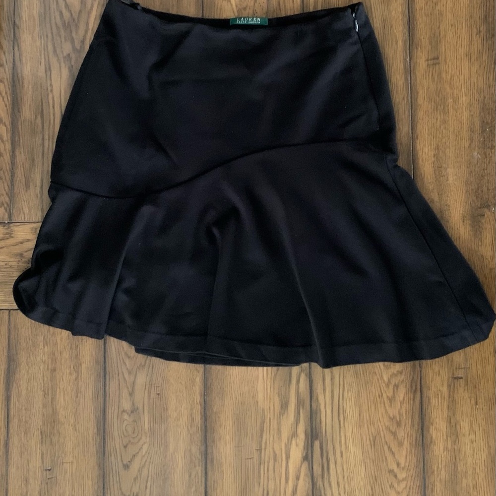 LAUREN RALPH LAUREN Women's Side-zip Ruffled Crepe Tiered Skirt.
